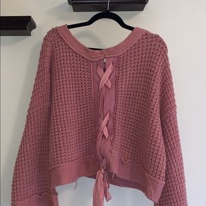Free People Back-Tie Sweater